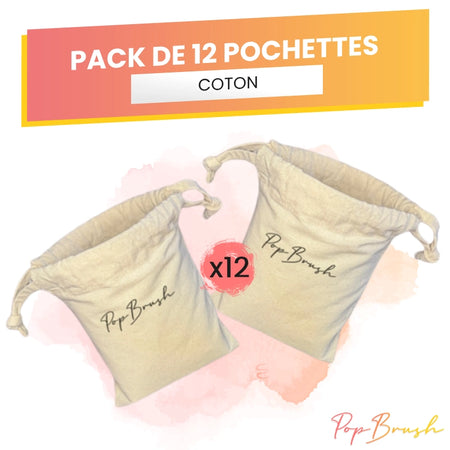 PACK 12 POCHETTES EN COTON
