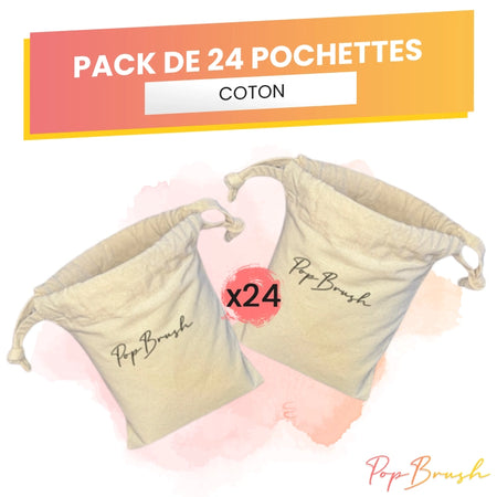 PACK 24 POCHETTES EN COTON